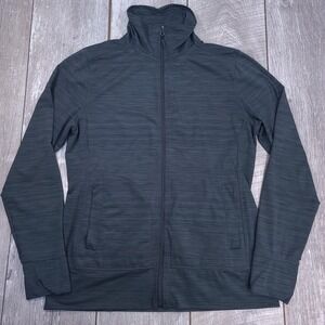 Marmot Full Zip Jacket Womens Large Gray Space Dye Athletic Mock Neck D98830